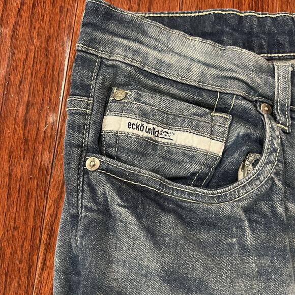 VTG Ecko Unltd Jeans Mens 36x28 Blue Straight Baggy Streetwear Skater Denim - Picture 5 of 14